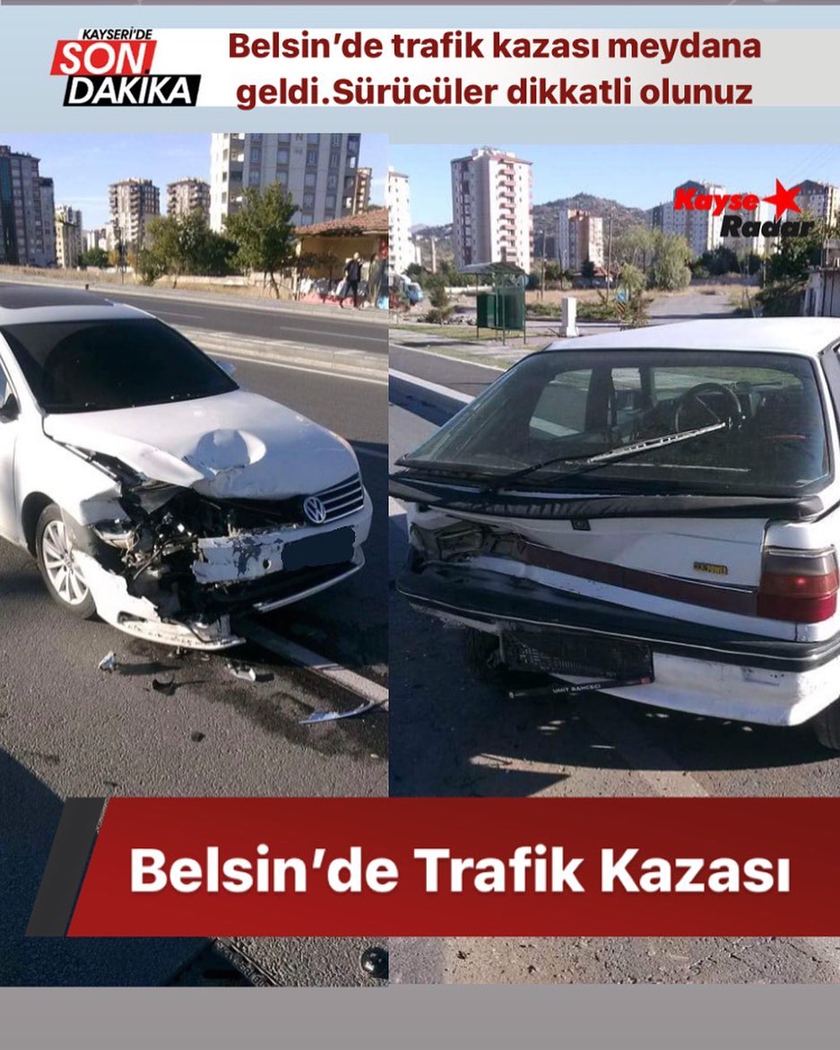 Belsin’de Trafik Kazası Meydana Geldi. KayseRadar