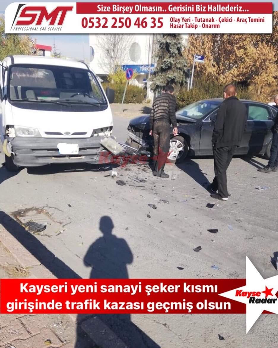 kayseri yeni sanayi seker kismi girisinde trafik kazasi kayseradar