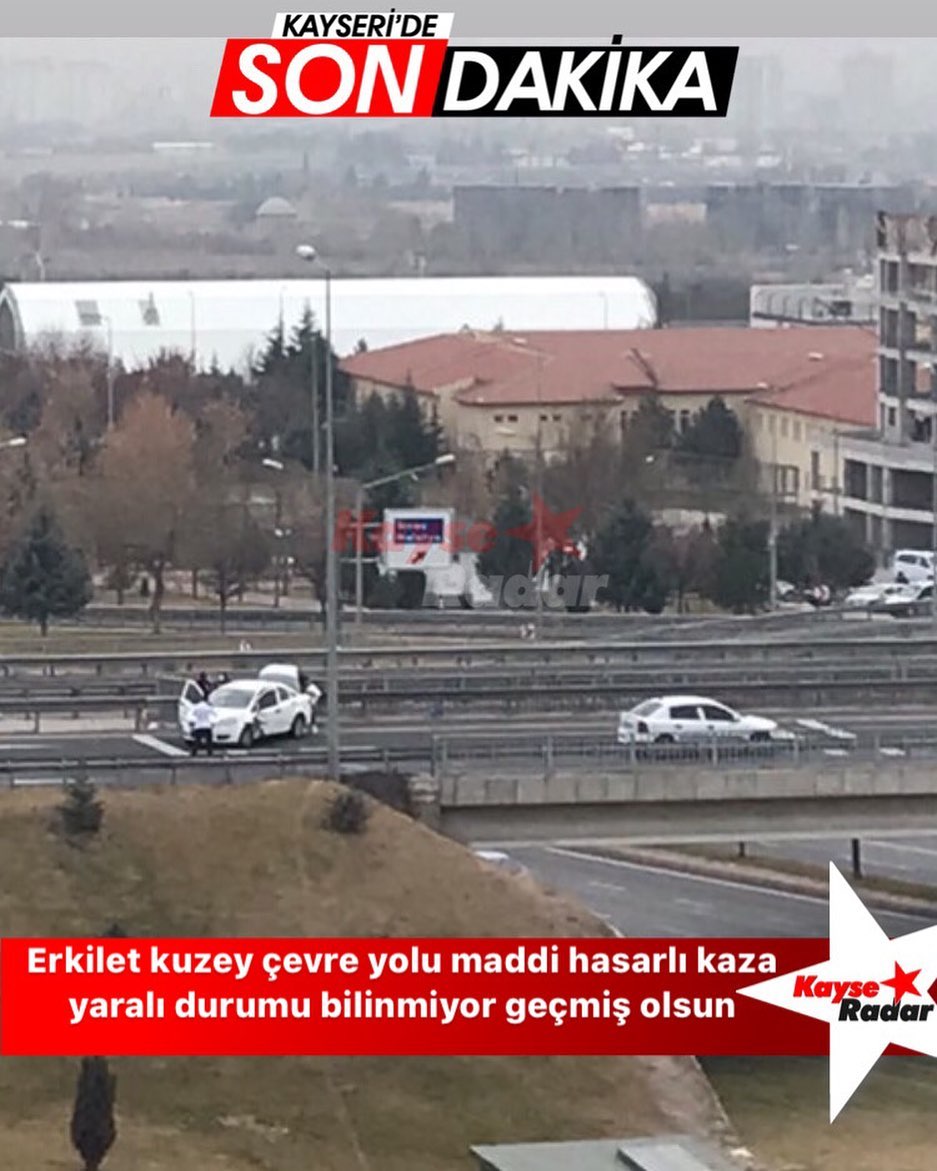 erkilet kuzey cevre yolu maddi hasarli kaza kayseradar