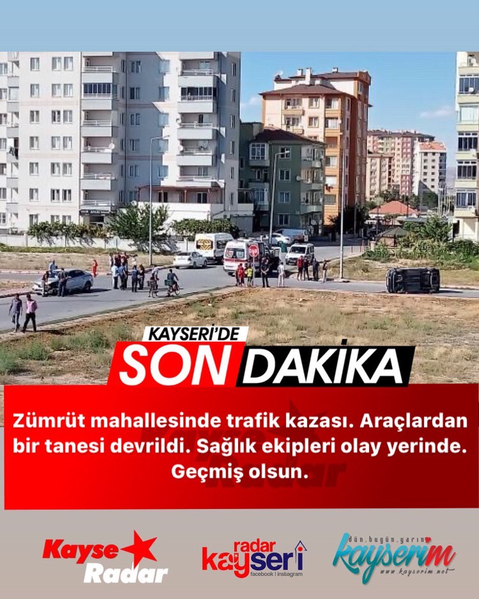 zumrut mahallesinde trafik kazasi kayseradar